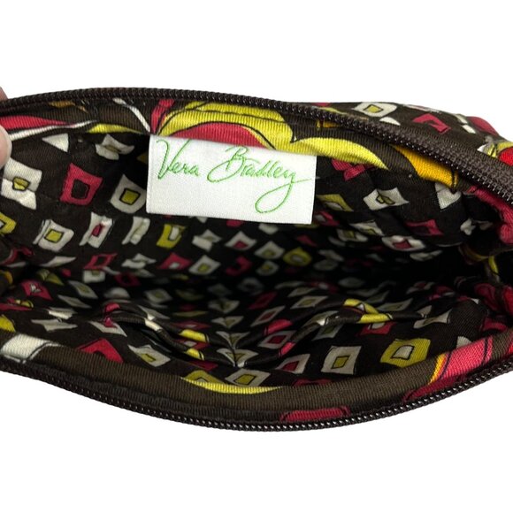 Vera Bradley Puccini Crossbody Bag Purse Brown Pink - Picture 7 of 9